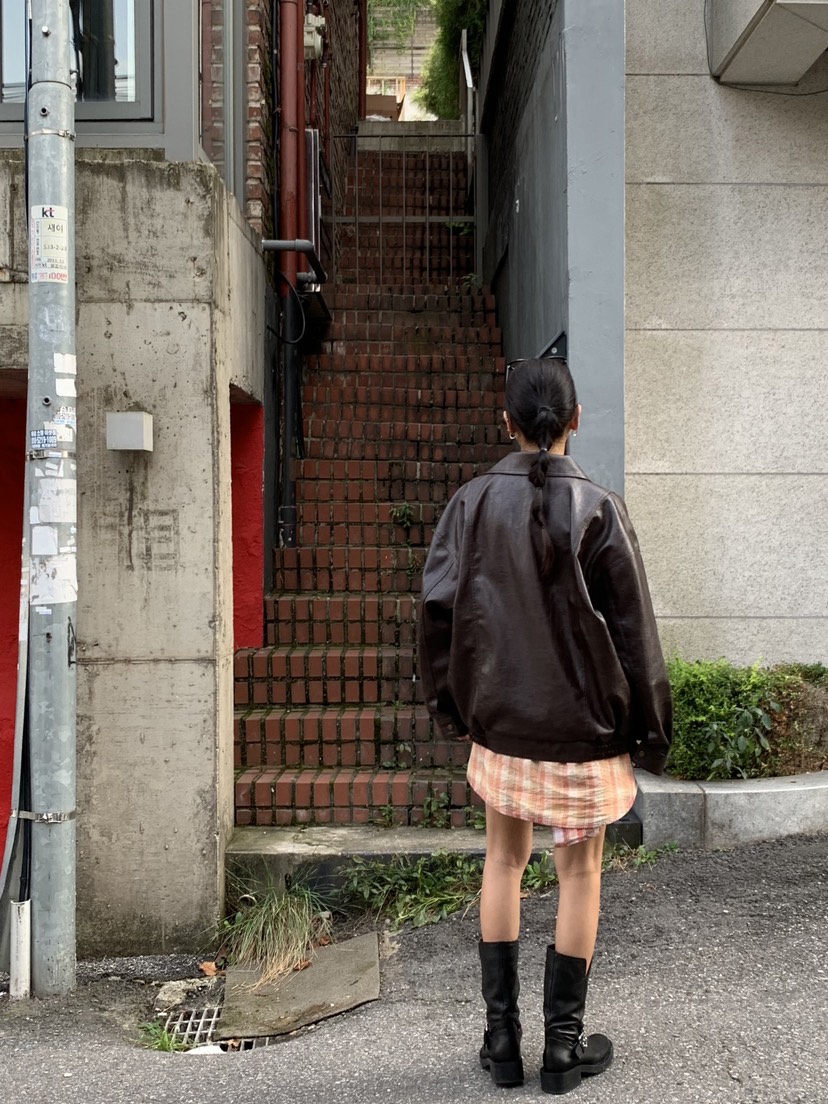 SUNDER MARKET韓國直郵東大門代購女裝新款真品夾克皮革腰帶SUNDER MARKET夾克