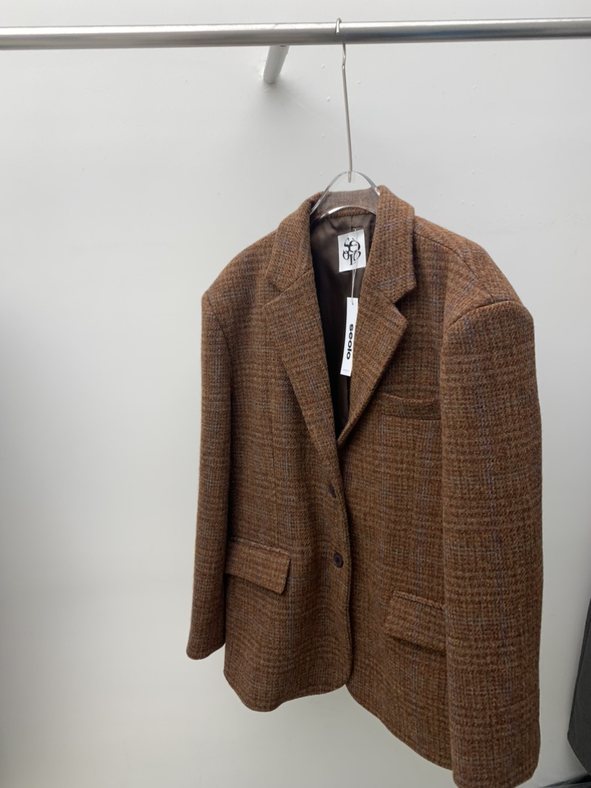 Seolo seoul韓國直郵東大門實拍女裝新品休閑夾克羊毛格紋Seolo seoul夾克圖色1
