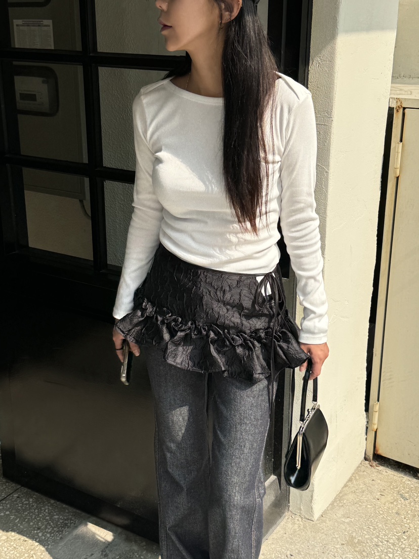 SUNDER MARKET韓國直郵女裝新品24秋冬熱賣休閑真品長袖T恤SUNDER MARKET長袖T恤