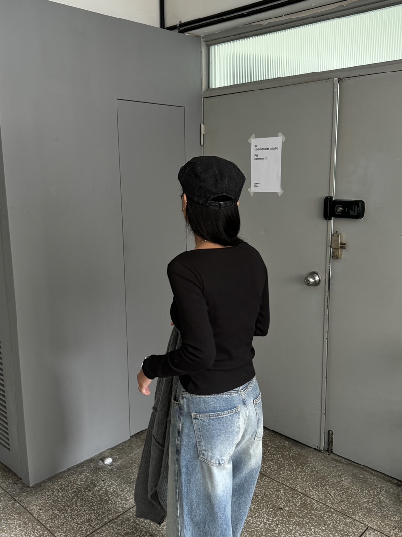 SUNDER MARKET韓國直郵女裝新品24秋冬熱賣休閑真品長袖T恤SUNDER MARKET長袖T恤