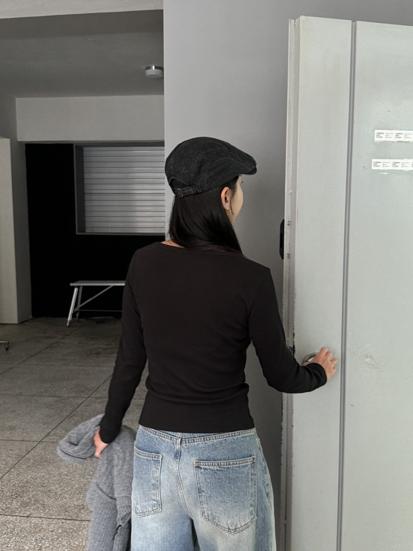 SUNDER MARKET韓國直郵女裝新品24秋冬熱賣休閑真品長袖T恤SUNDER MARKET長袖T恤