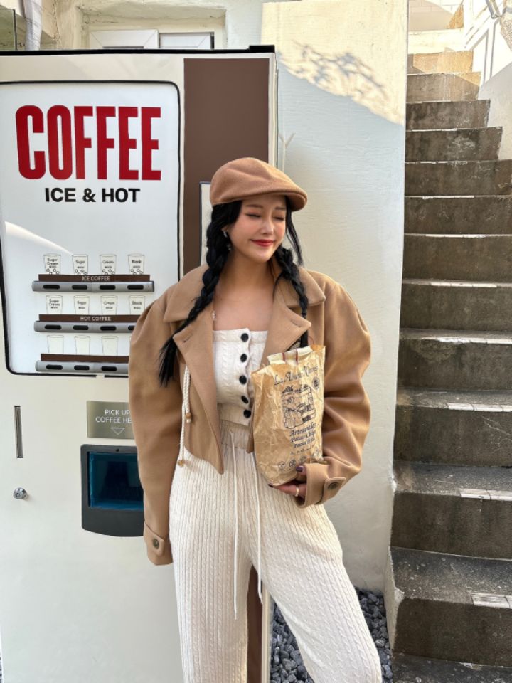 MARS韓國直郵女裝新品推薦人氣24秋冬真品時尚熱賣短款大衣mars短款大衣