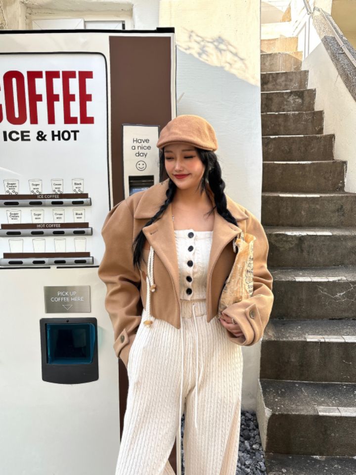 MARS韓國直郵女裝新品推薦人氣24秋冬真品時尚熱賣短款大衣mars短款大衣