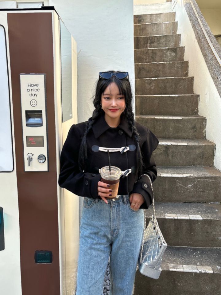 MARS韓國直郵女裝新品推薦人氣24秋冬真品時尚熱賣短款大衣mars短款大衣