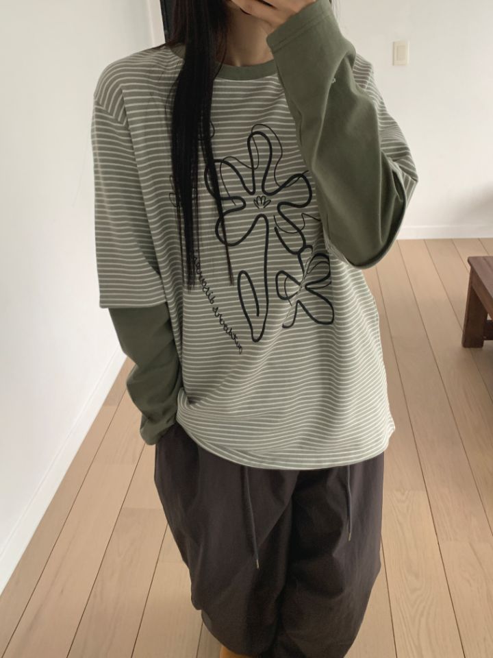 4LEAF韓國直郵東大門實拍女裝新款真品熱賣職業人氣長袖T恤4LEAF長袖T恤圖色1