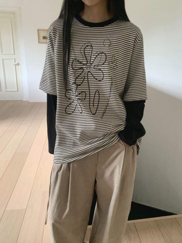 4LEAF韓國直郵東大門實拍女裝新款真品熱賣職業人氣長袖T恤4LEAF長袖T恤圖色2