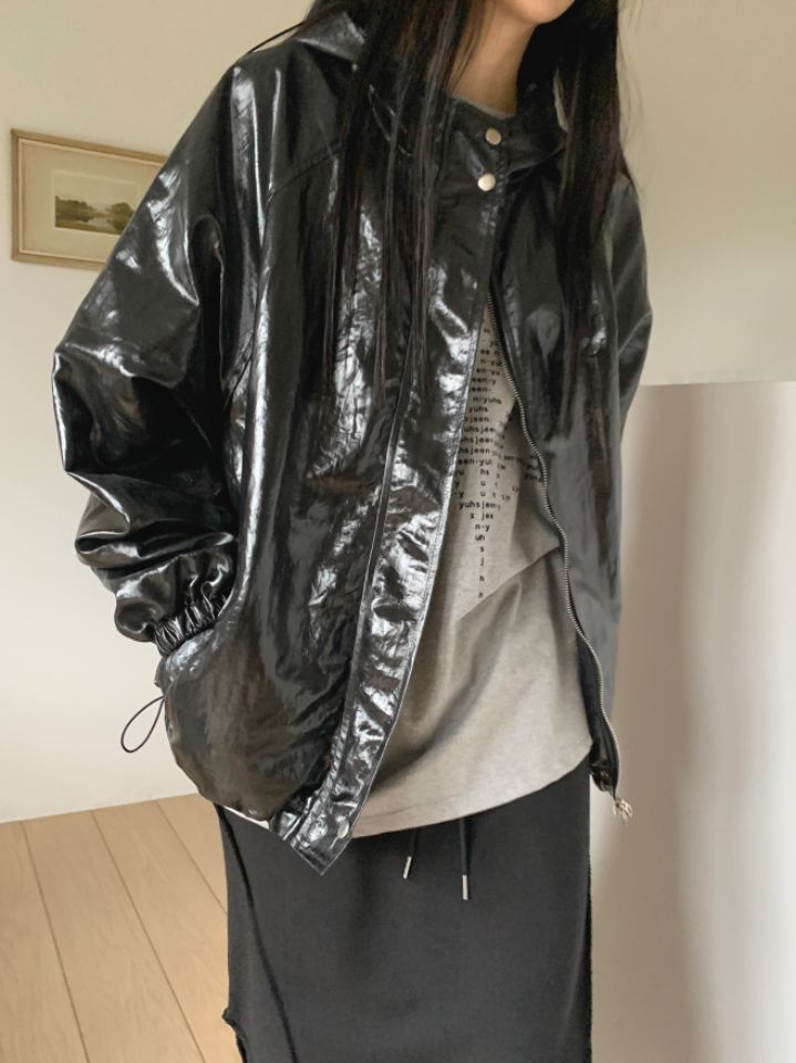 4LEAF韓國直郵東大門代購女裝新款時尚真品24秋冬推薦皮衣4LEAF皮衣