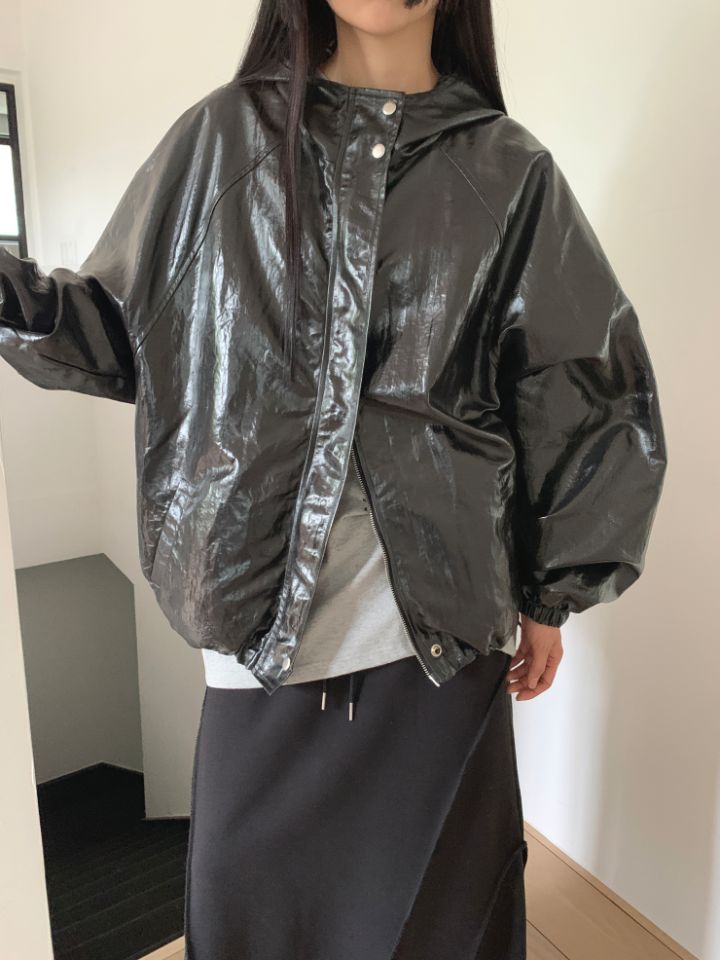 4LEAF韓國直郵東大門代購女裝新款時尚真品24秋冬推薦皮衣4LEAF皮衣
