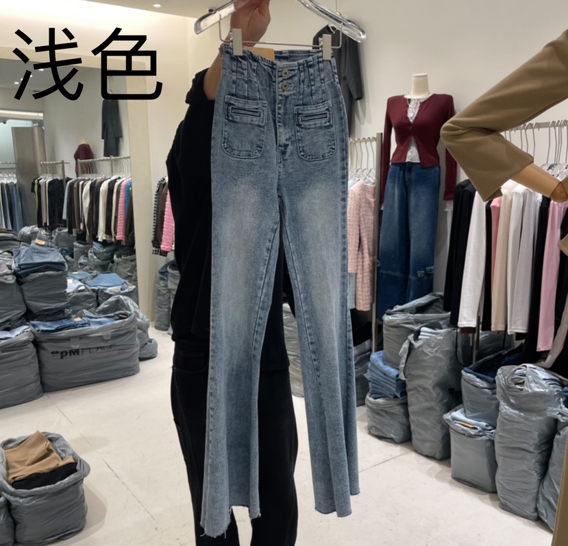 MAGNOLIA36-P韓國直郵東大門實拍女裝新款推薦熱賣牛仔褲LOW MOMENT牛仔褲圖色1