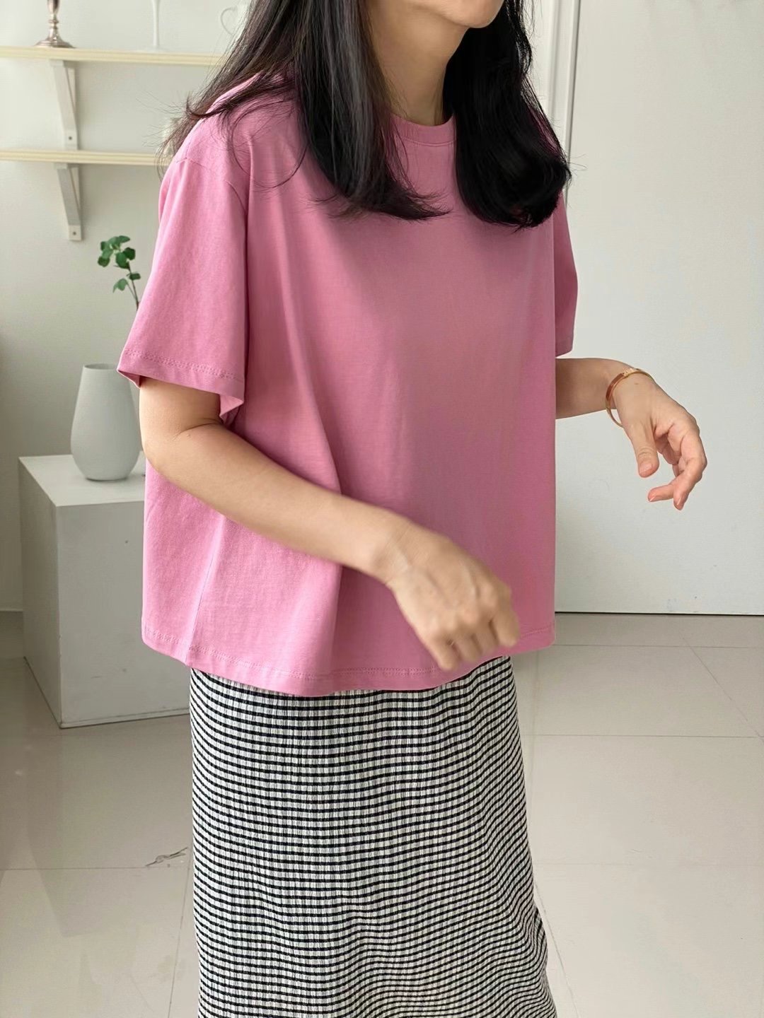 1mm韓國直郵東大門代購女裝新款24秋冬推薦時尚休閑人氣T恤1mmT恤
