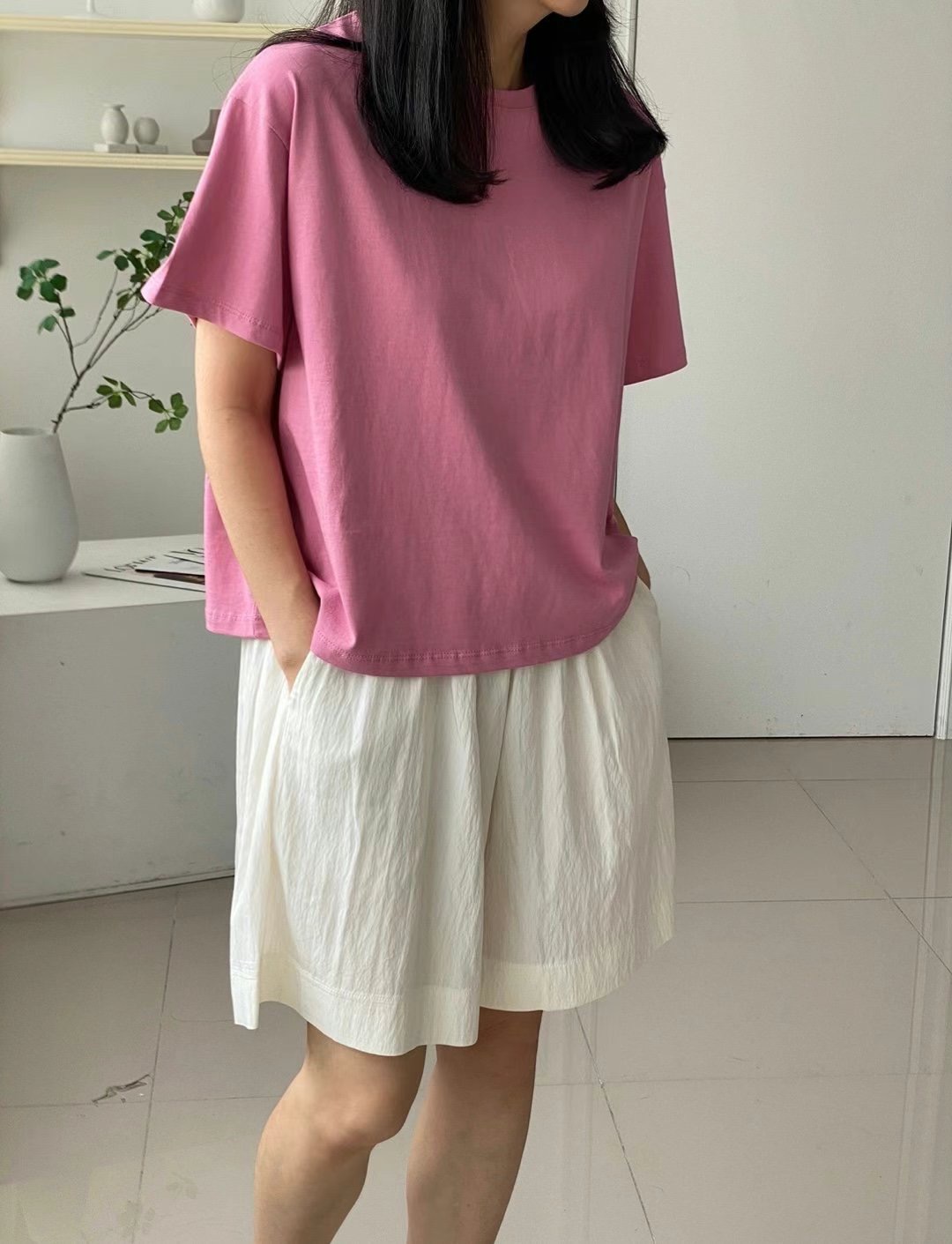 1mm韓國直郵東大門代購女裝新款24秋冬推薦時尚休閑人氣T恤1mmT恤圖色2