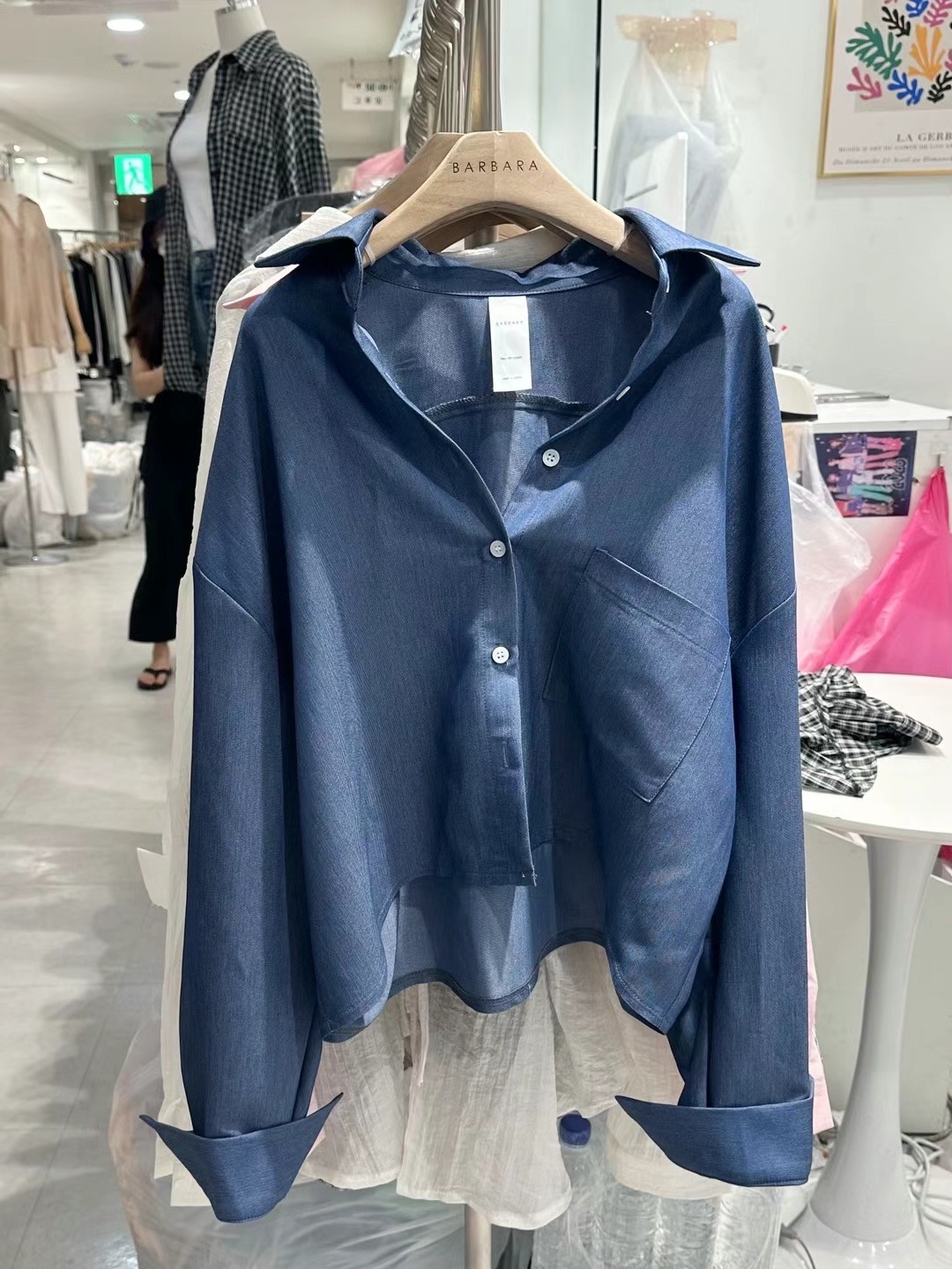 THE BARBARA韓國直郵東大門代購女裝新品人氣襯衫蕾絲衫短款THE BARBARA襯衫/蕾絲衫圖色2