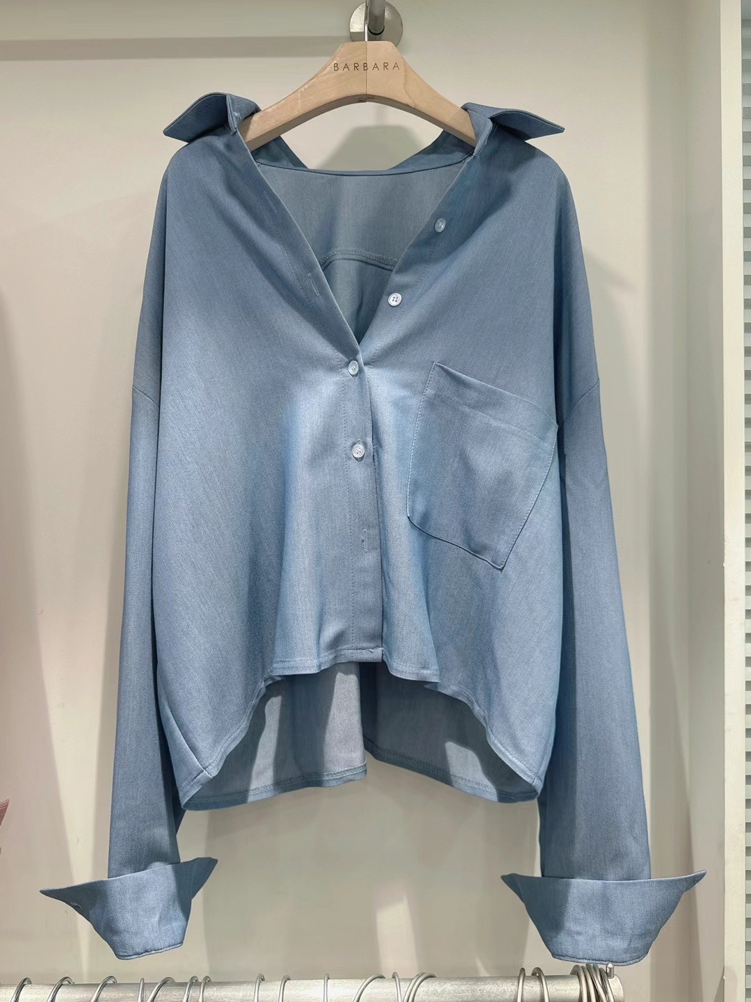 THE BARBARA韓國直郵東大門代購女裝新品人氣襯衫蕾絲衫短款THE BARBARA襯衫/蕾絲衫圖色3