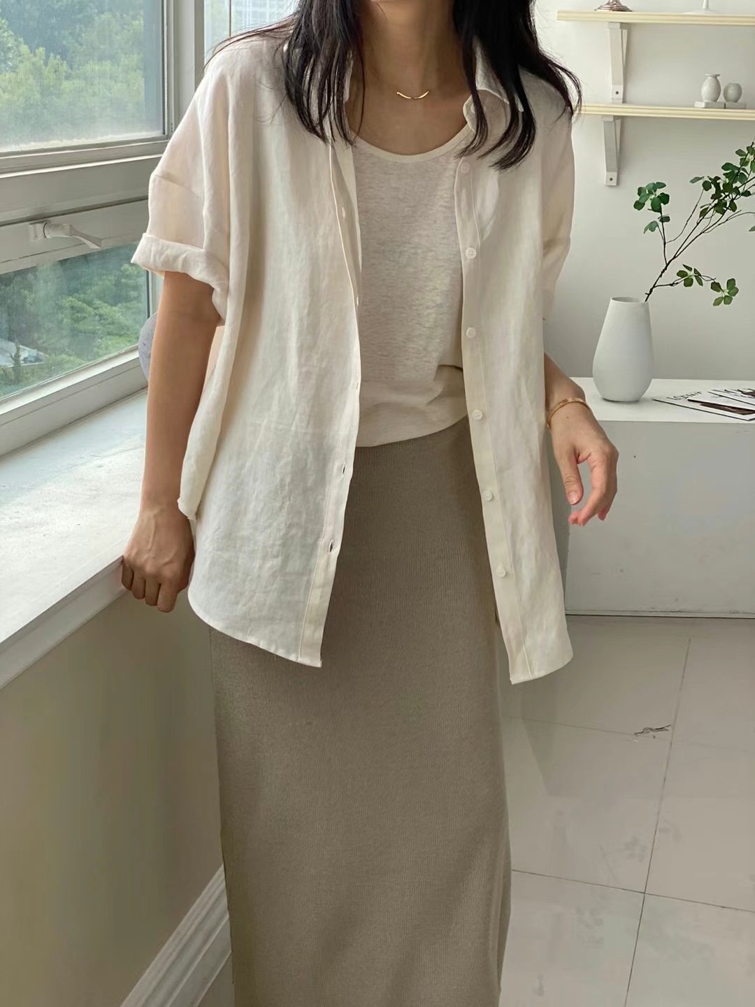 1mm韓國直郵女裝新品職業真品人氣推薦24秋冬襯衫蕾絲衫1mm襯衫/蕾絲衫圖色3