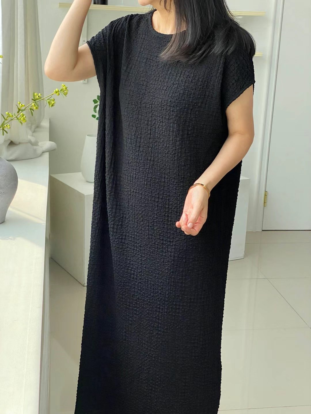 1mm韓國直郵東大門實拍女裝新款時尚休閑24秋冬熱賣連衣裙1mm連衣裙圖色3