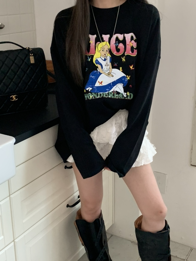 VIRKIN韓國直郵女裝新款真品人氣時尚推薦休閑24秋冬長袖T恤VIRKIN長袖T恤