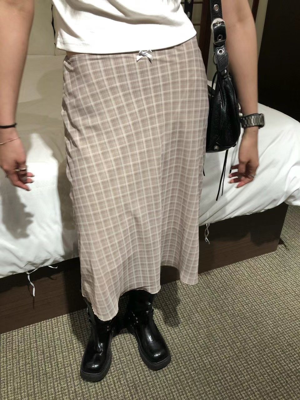 VIVID韓國直郵東大門實拍女裝新品人氣職業半身裙中短裙格紋VIVID半身裙/中短裙圖色2
