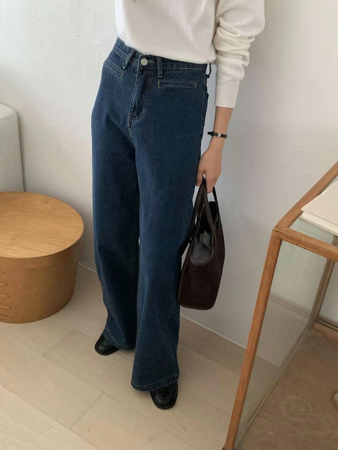MISSJEAN韓國直郵東大門代購女裝新品推薦職業休閑人氣牛仔褲MISSJEAN牛仔褲