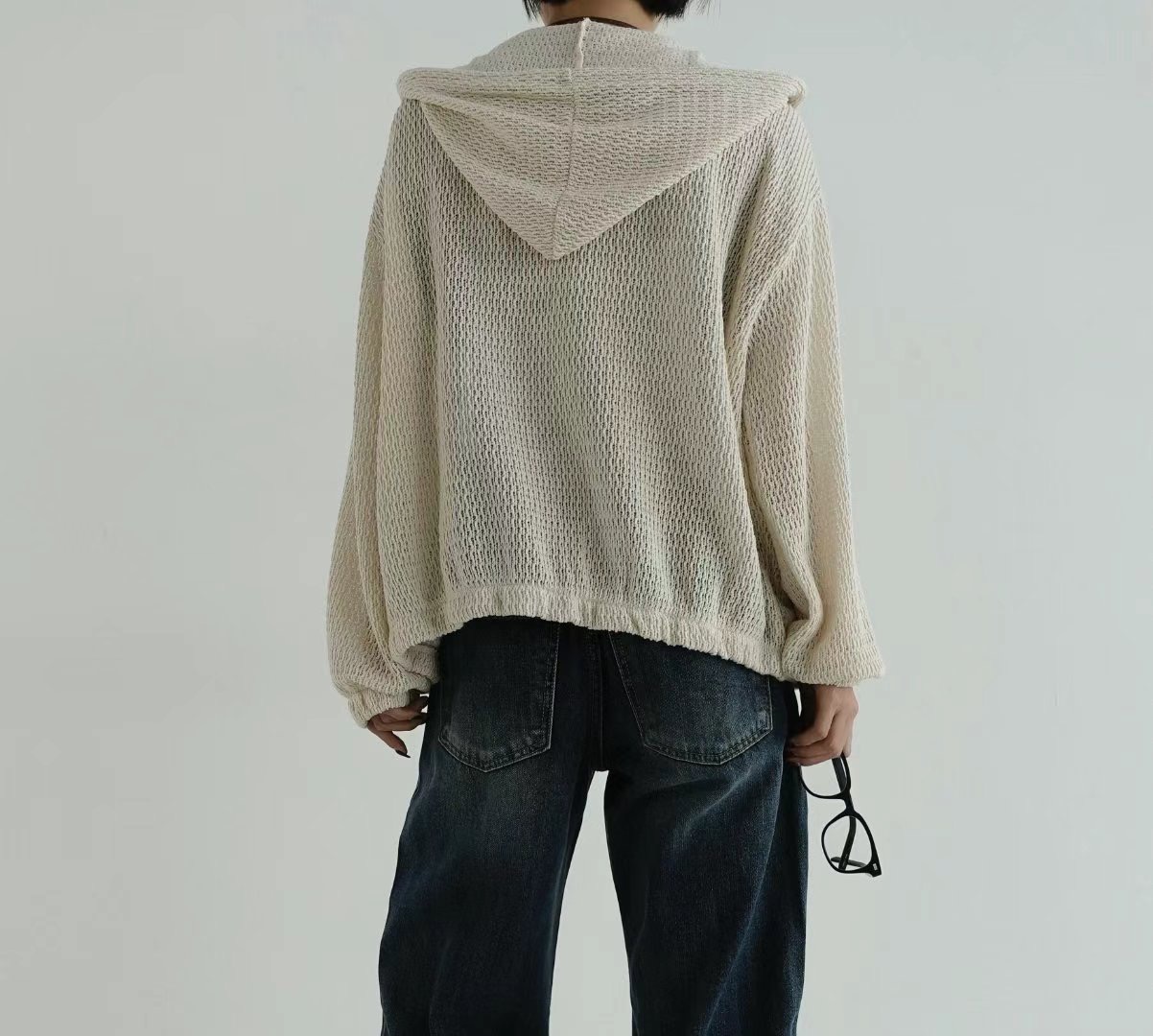 ANN MARGRET直郵韓國代購女裝新品24秋冬針織衫拉鏈連帽ANNA針織衫