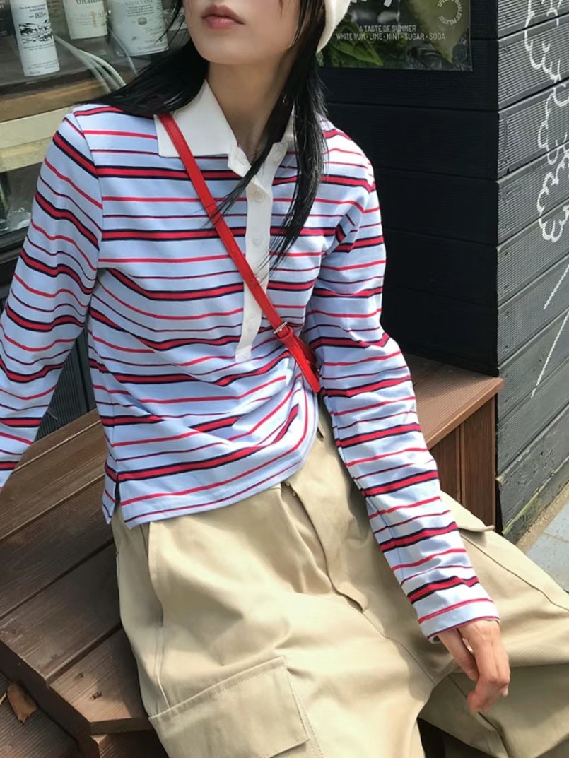 O-RI直郵韓國代購女裝新款真品時尚推薦職業熱賣人氣長袖T恤O-RI長袖T恤圖色3