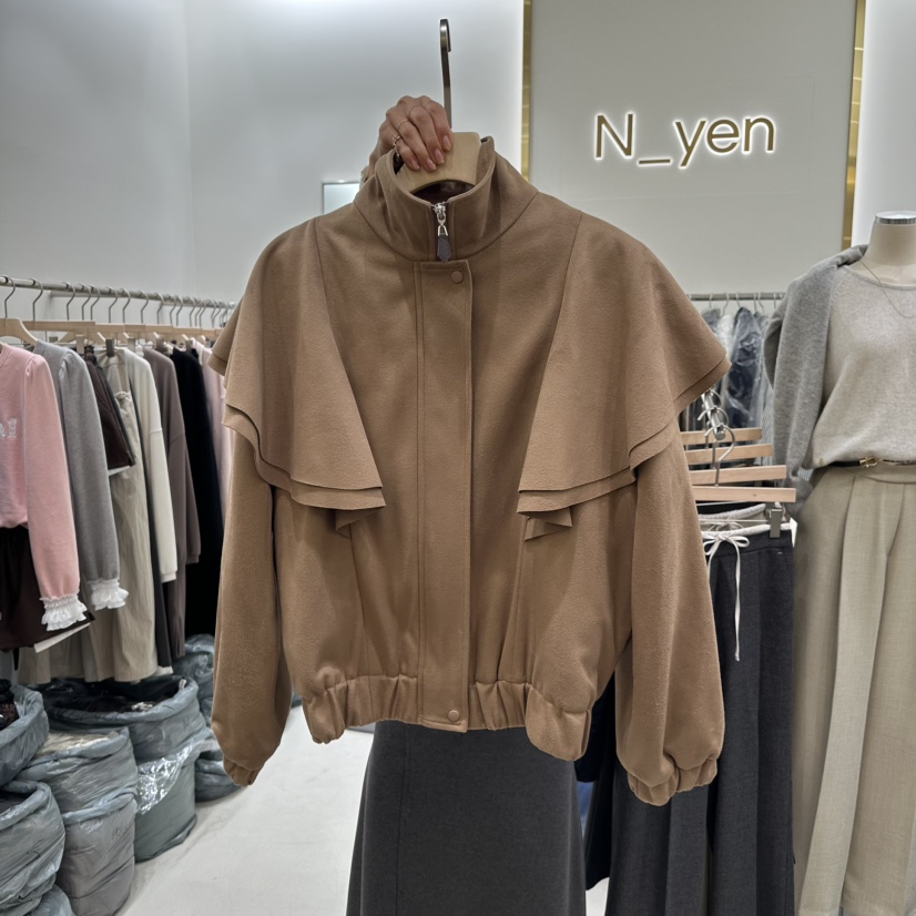 N YEN韓國直郵女裝新品真品時尚職業人氣推薦24秋冬夾克絨面革N YEN夾克