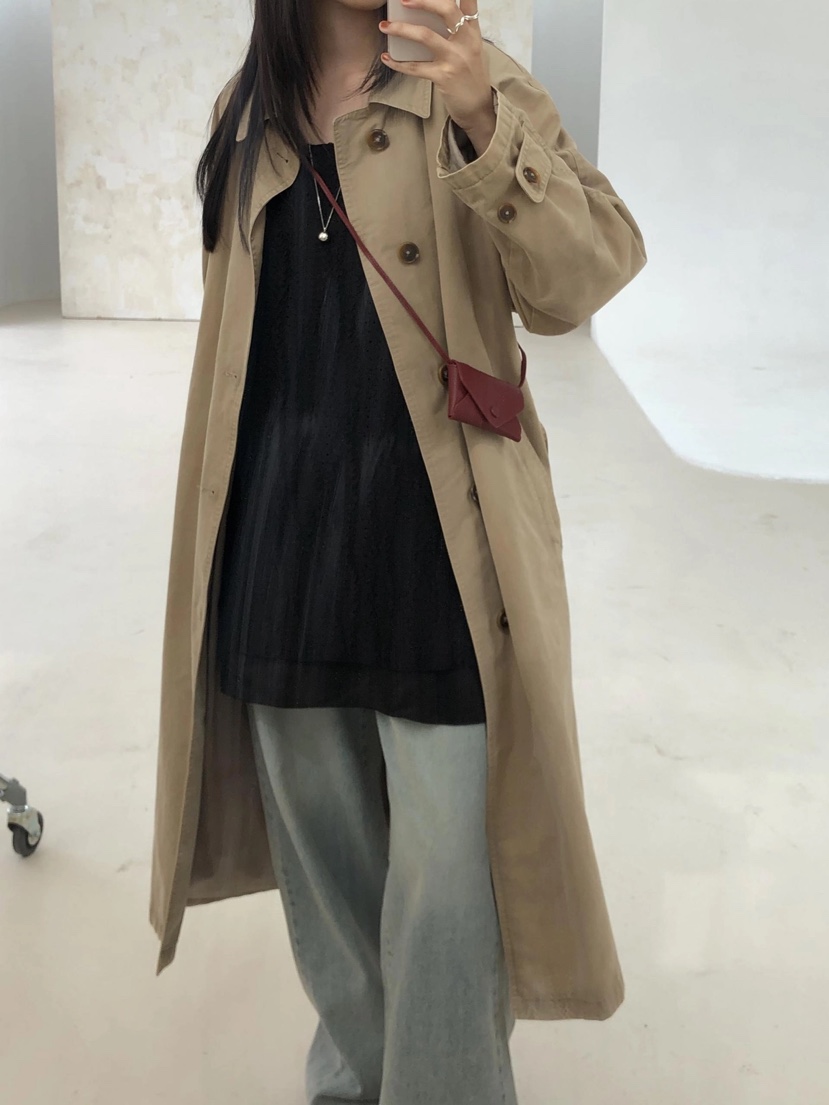 CURVY韓國直郵東大門實拍女裝新品職業時尚推薦真品長款風衣CURVY長款風衣