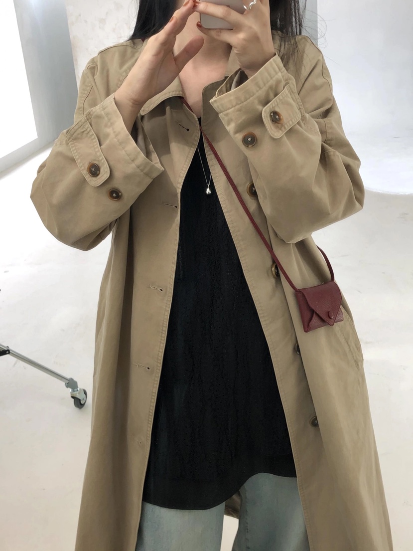 CURVY韓國直郵東大門實拍女裝新品職業時尚推薦真品長款風衣CURVY長款風衣