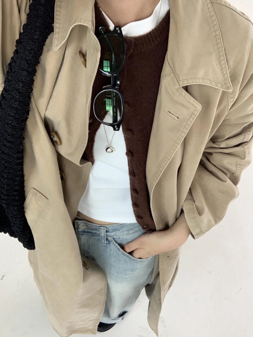 CURVY韓國直郵東大門實拍女裝新品職業時尚推薦真品長款風衣CURVY長款風衣