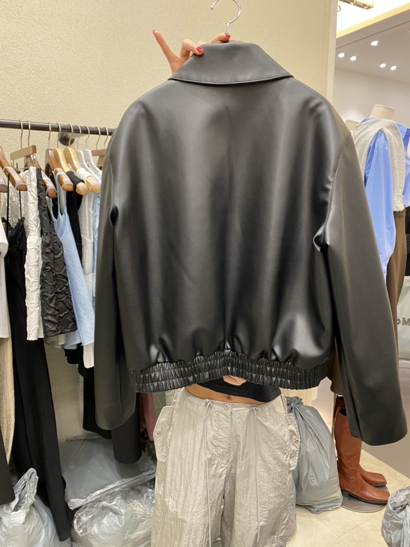REMOOD直郵韓國代購女裝新品人氣時尚熱賣真品職業皮衣皮革FRENCH DOOR皮衣