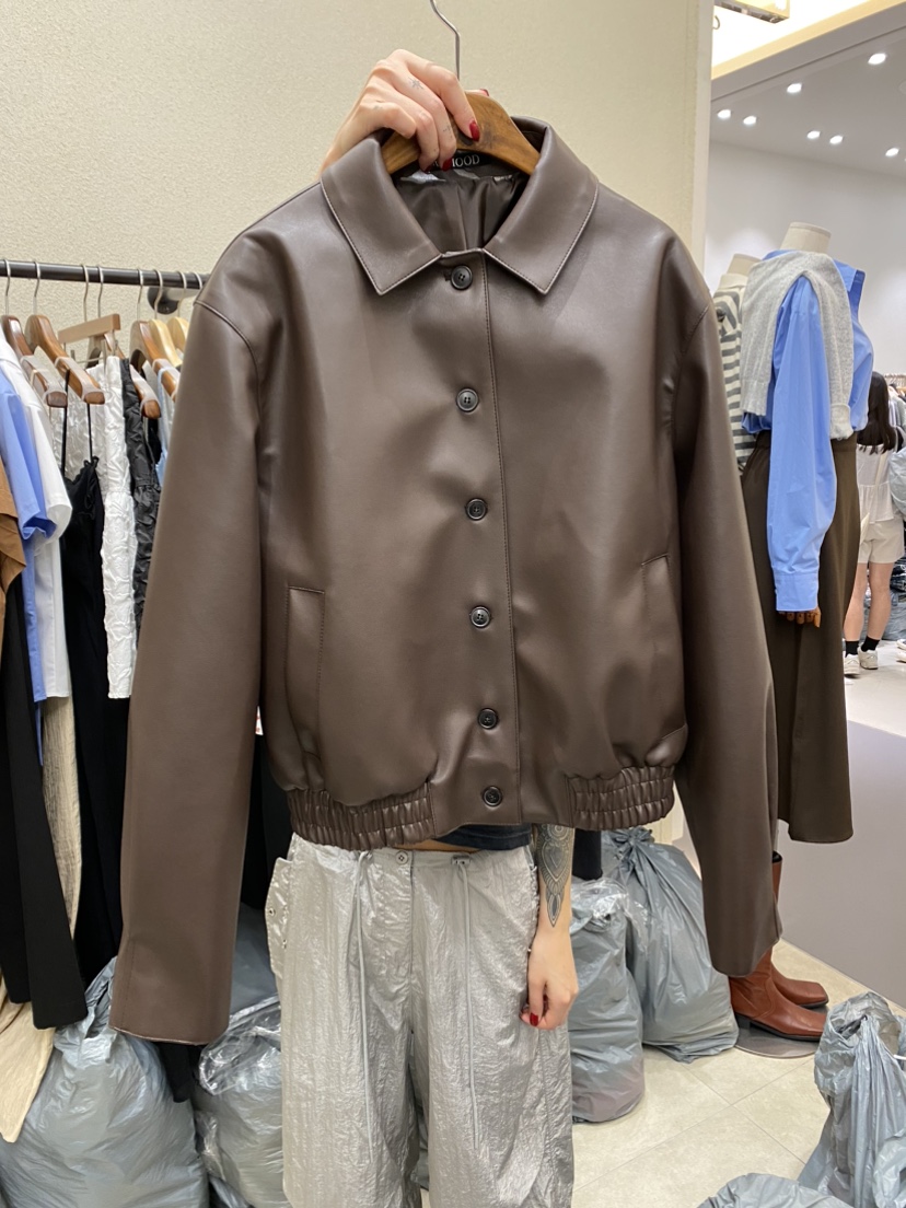 REMOOD直郵韓國代購女裝新品人氣時尚熱賣真品職業皮衣皮革FRENCH DOOR皮衣圖色2