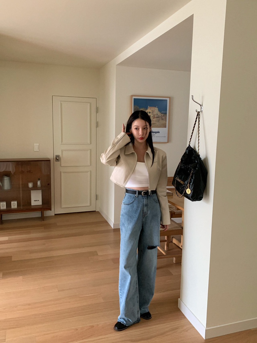 REVE CITE直郵韓國代購女裝新品熱賣休閑推薦職業夾克皮革REVE CITE夾克