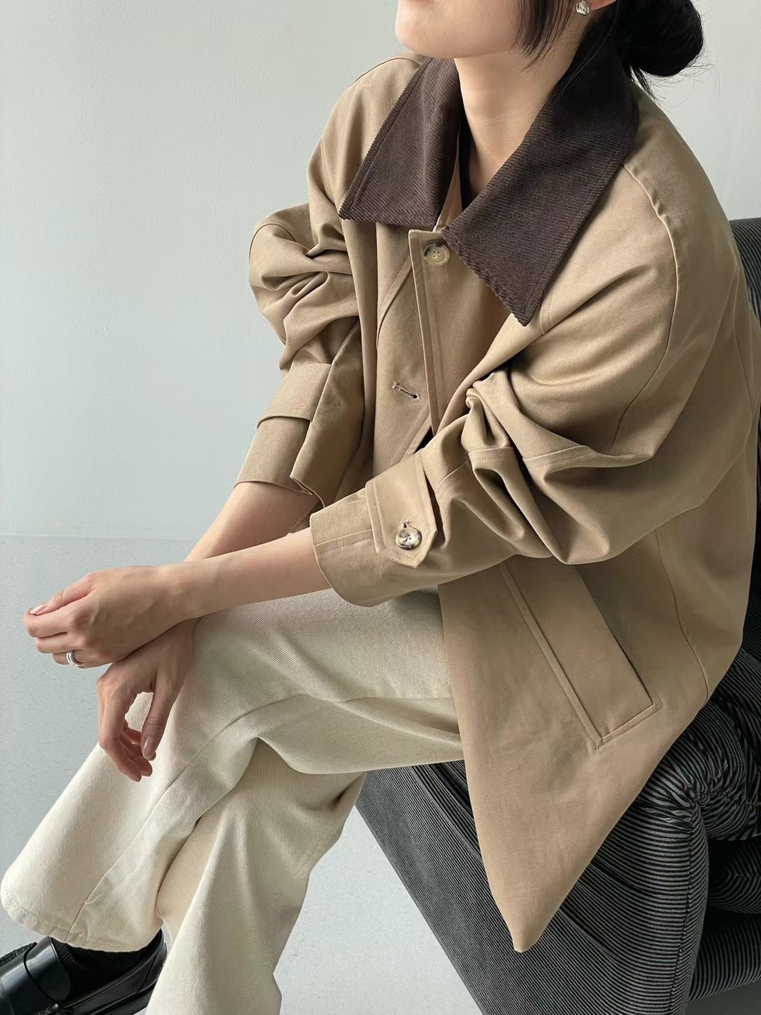 AMYGRACE直郵韓國代購女裝新款推薦24秋冬職業真品休閑夾克AMYGRACE夾克