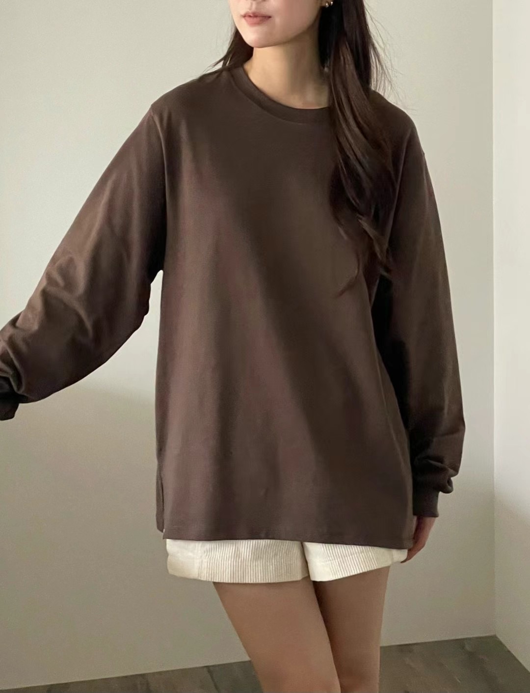AMYGRACE直郵韓國代購女裝新品真品職業24秋冬熱賣長袖T恤AMYGRACE長袖T恤圖色2