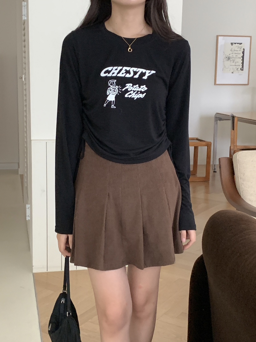 FRILL-T韓國直郵東大門代購女裝新款熱賣人氣職業時尚長袖T恤FRILL-T長袖T恤