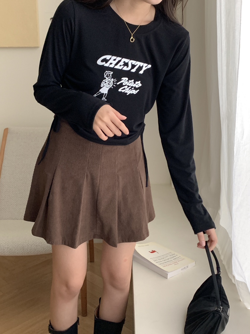 FRILL-T韓國直郵東大門代購女裝新款熱賣人氣職業時尚長袖T恤FRILL-T長袖T恤
