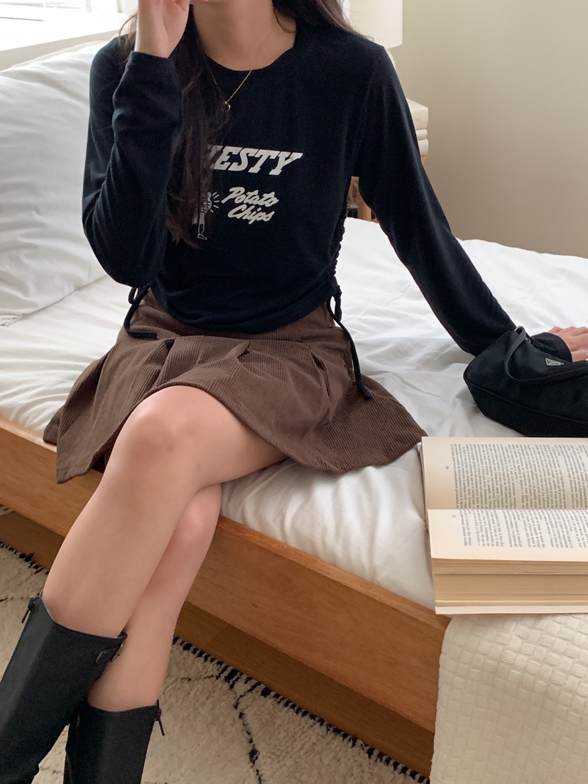 FRILL-T韓國直郵東大門代購女裝新款熱賣人氣職業時尚長袖T恤FRILL-T長袖T恤