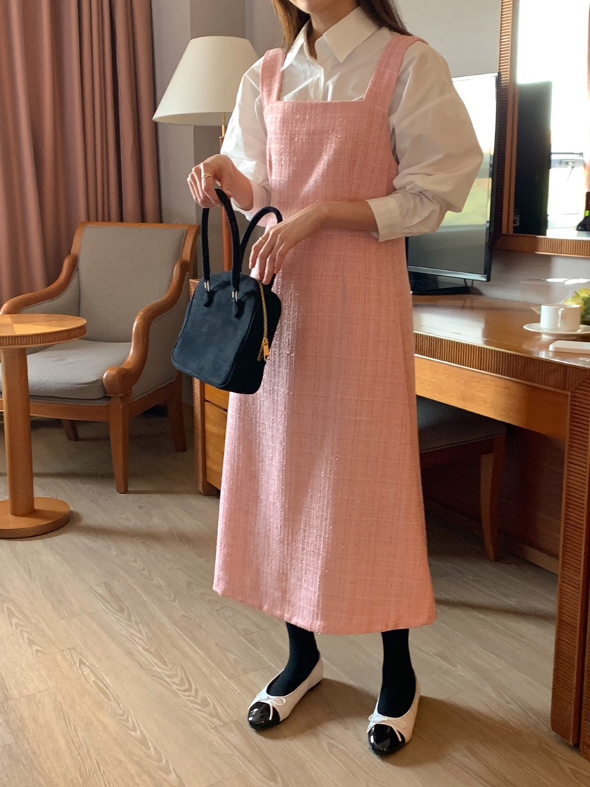 FRILL-T韓國直郵東大門代購女裝新款真品休閑職業連衣裙花呢FRILL-T連衣裙圖色2