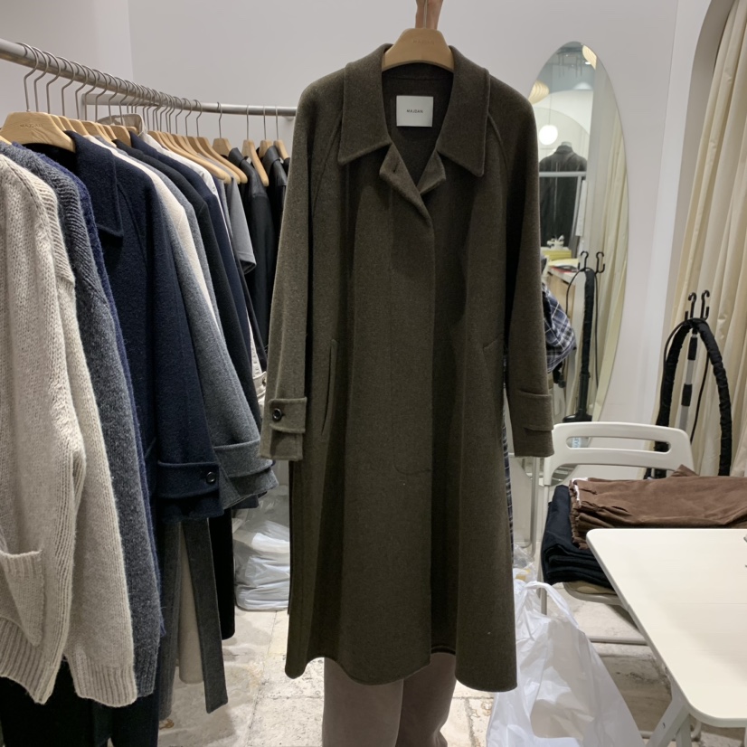 MAJDAN韓國直郵東大門代購女裝新品熱賣24秋冬中長款大衣含腰繩MAJDAN中長款大衣圖色1