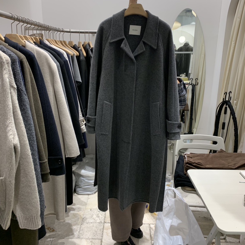 MAJDAN韓國直郵東大門代購女裝新品熱賣24秋冬中長款大衣含腰繩MAJDAN中長款大衣圖色3