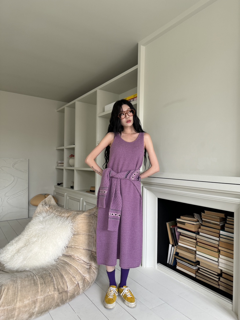 MAISON DE GLORY直郵韓國代購女裝新品24秋冬連衣裙羊毛長款MAISON DE GLORY連衣裙