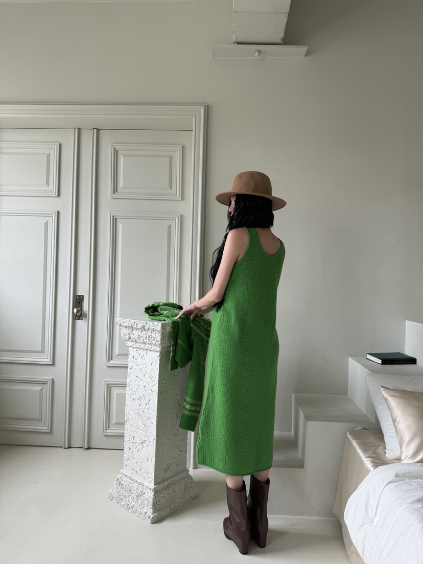 MAISON DE GLORY直郵韓國代購女裝新品24秋冬連衣裙羊毛長款MAISON DE GLORY連衣裙