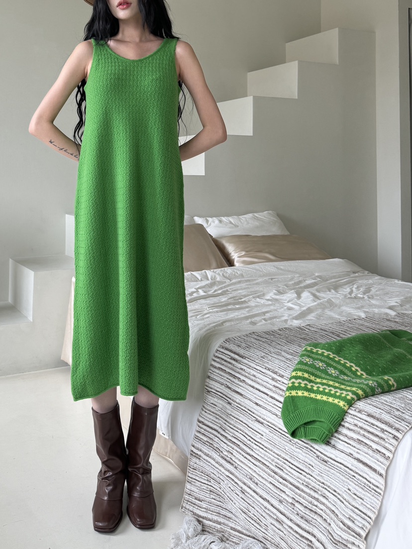 MAISON DE GLORY直郵韓國代購女裝新品24秋冬連衣裙羊毛長款MAISON DE GLORY連衣裙