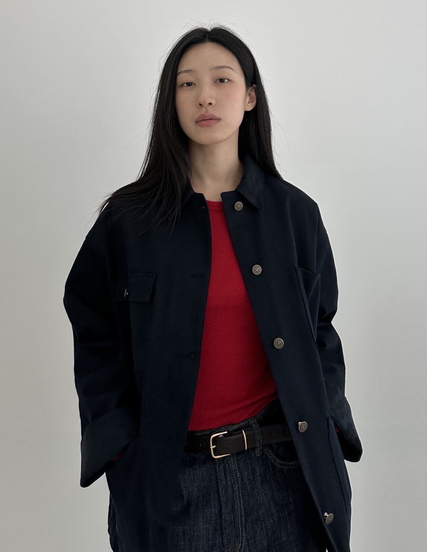 A.VER直郵韓國代購女裝新款人氣職業推薦24秋冬夾克麂皮A.VER夾克