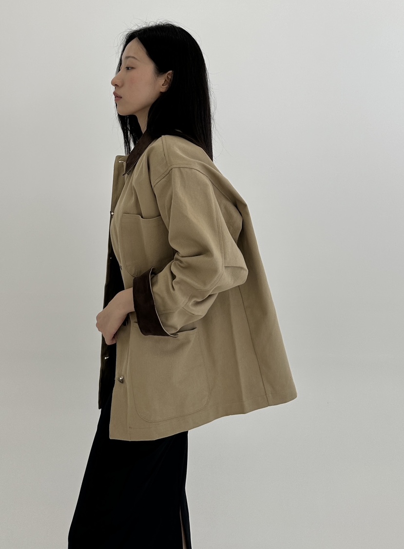 A.VER直郵韓國代購女裝新款人氣職業推薦24秋冬夾克麂皮A.VER夾克
