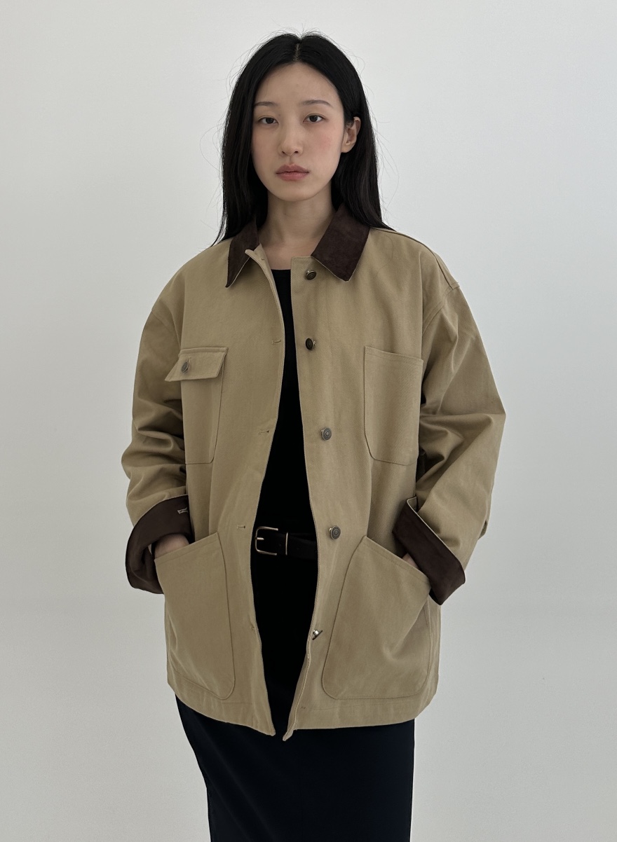 A.VER直郵韓國代購女裝新款人氣職業推薦24秋冬夾克麂皮A.VER夾克