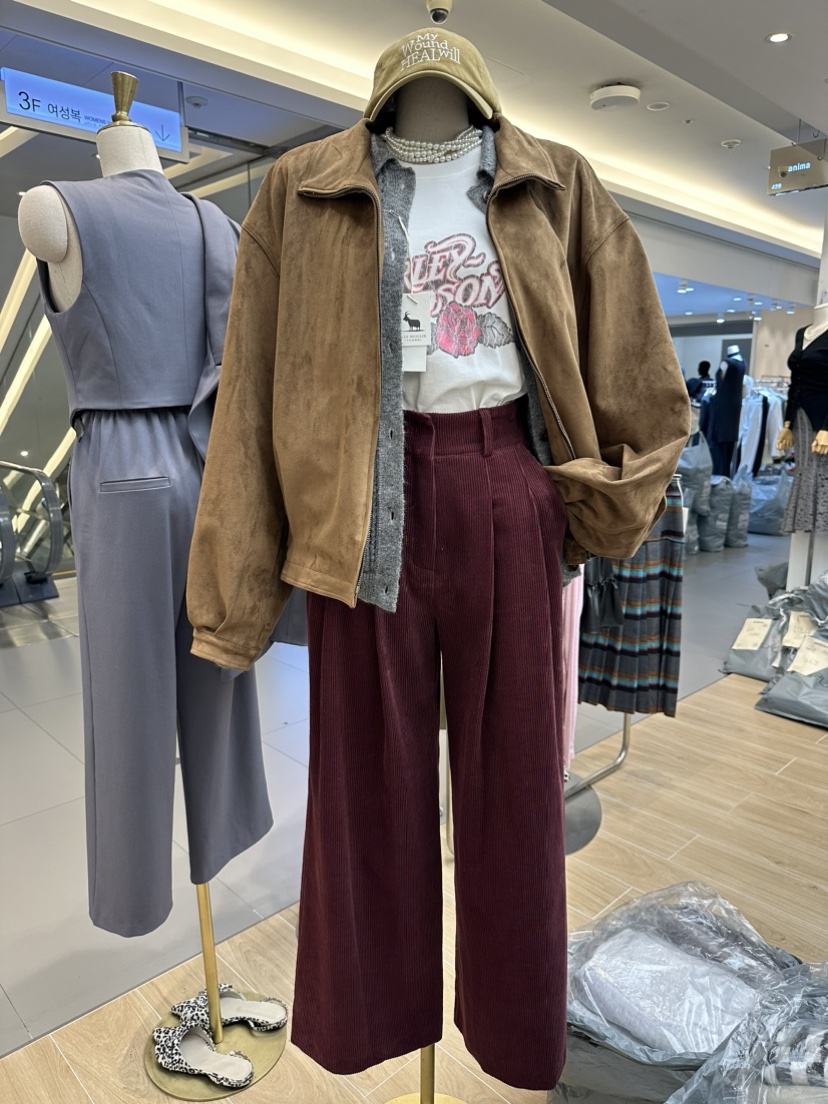 anime韓國直郵東大門實拍女裝新品休閑時尚人氣24秋冬休閑褲RIETTE休閑褲