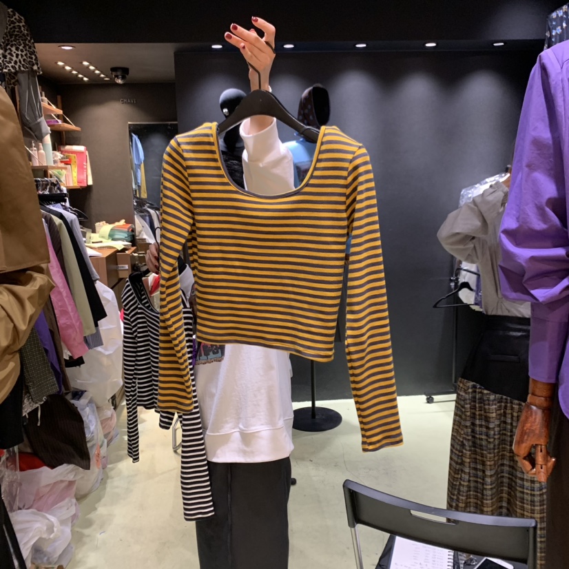 Chavi韓國直郵東大門代購女裝新款時尚真品24秋冬長袖T恤CHAVI長袖T恤圖色4