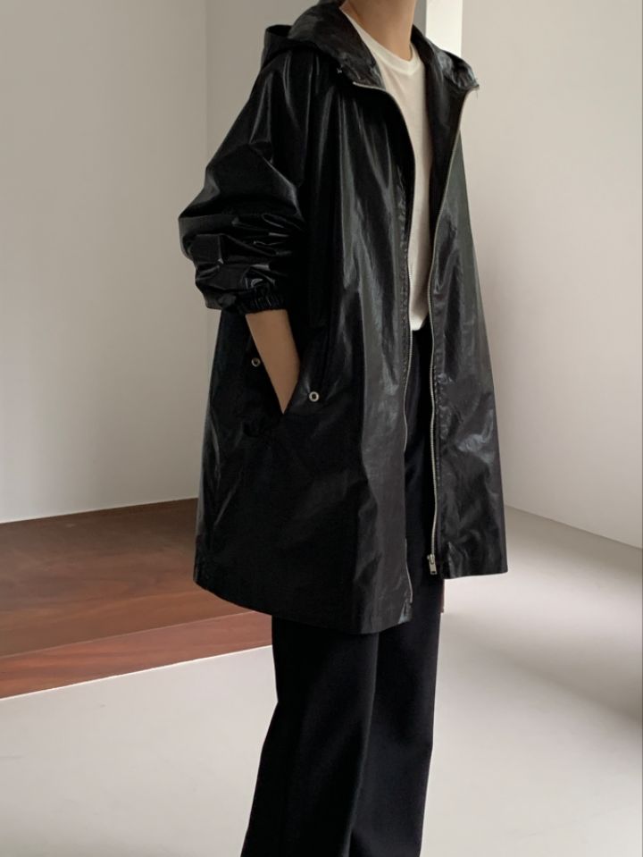 LA MUETTE/JAMIESTONE韓國直郵東大門代購女裝新品真品中長款大衣兜帽FLAT GARDEN/LA MUETTE/JAMIESTONE中長款大衣