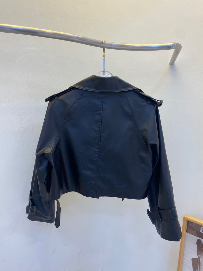 BLACK BIJOU韓國直郵女裝新品人氣24秋冬推薦時尚皮衣皮革BLACK BIJOU皮衣