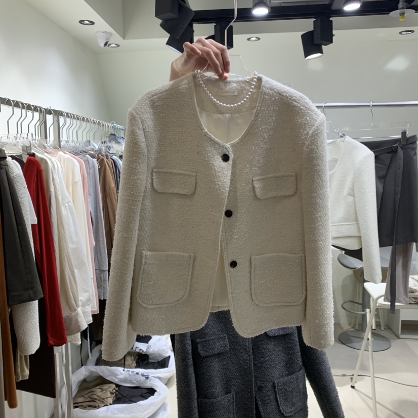 OWNS韓國直郵東大門代購女裝新品時尚24秋冬熱賣夾克花呢OWNS夾克圖色2